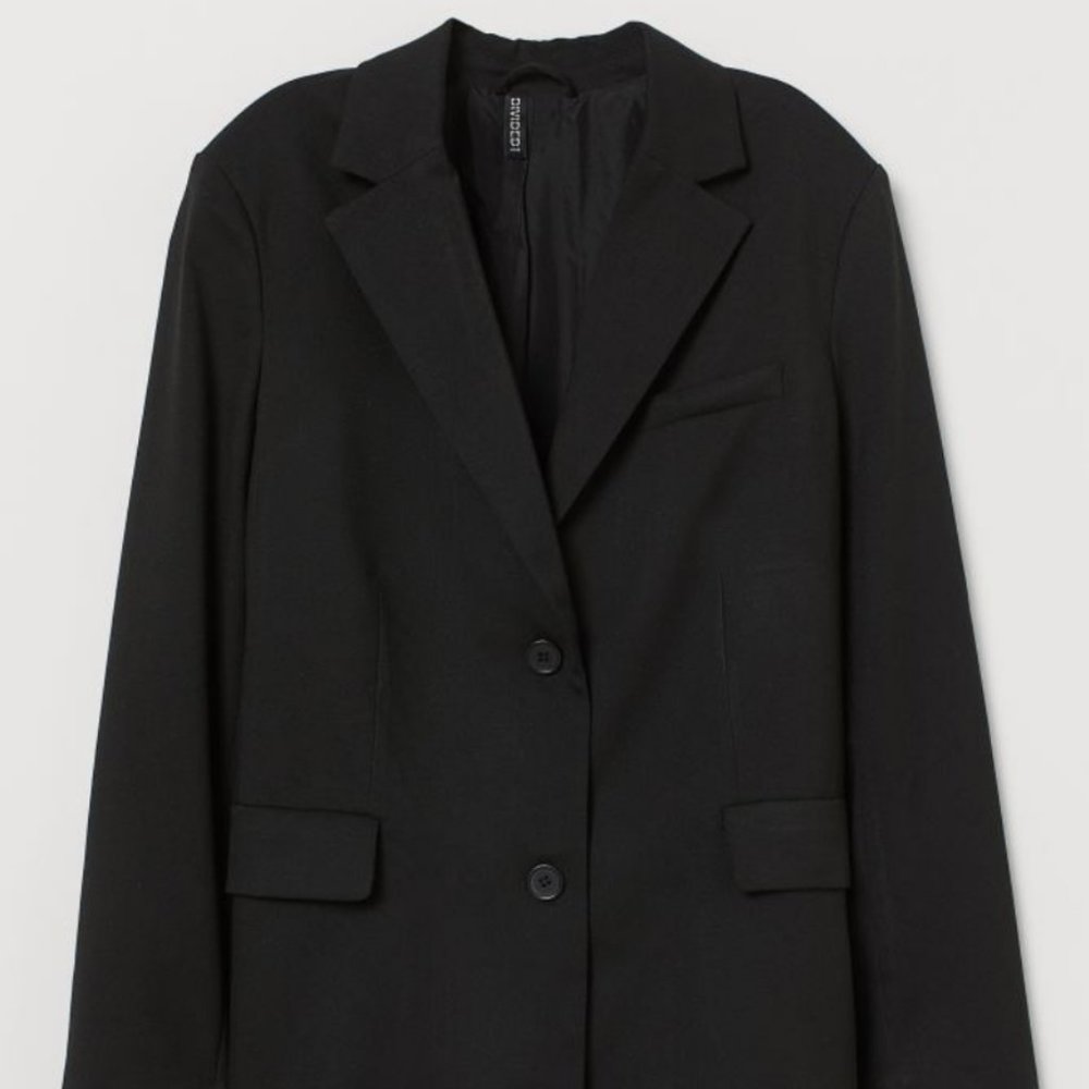 H&M Oversized Women's Black Lined Blazer - Medium
